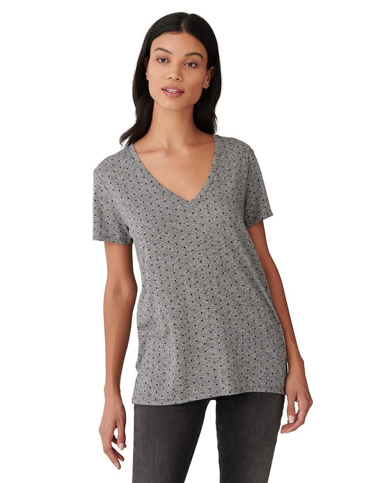 Lucky Brand Camiseta de Manga Corta con Cuello en V para Mujer