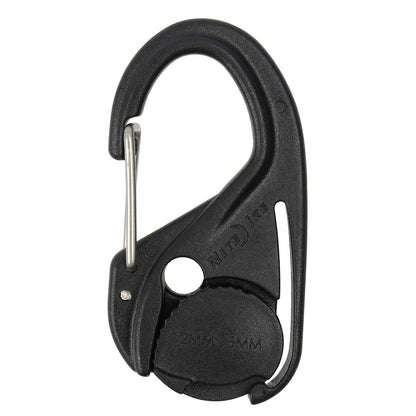 Nite IZE NCJ-25-2R3 CamJam - Tensor de Cuerda de Amarre con Clip de mosquetón, Paquete de 2 con cordón, Negro, 2 Unidades