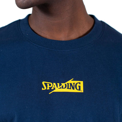 Spalding Camiseta Split Wordmark de Manga Corta Camiseta para Hombre