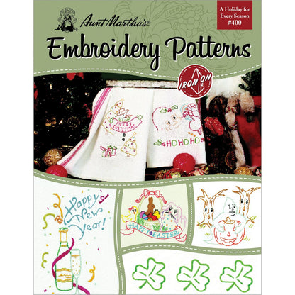 Aunt Martha's A Holiday for Every Season Libro de Patrones para Bordado, Más de 25 Patrones de Plancha - Holiday