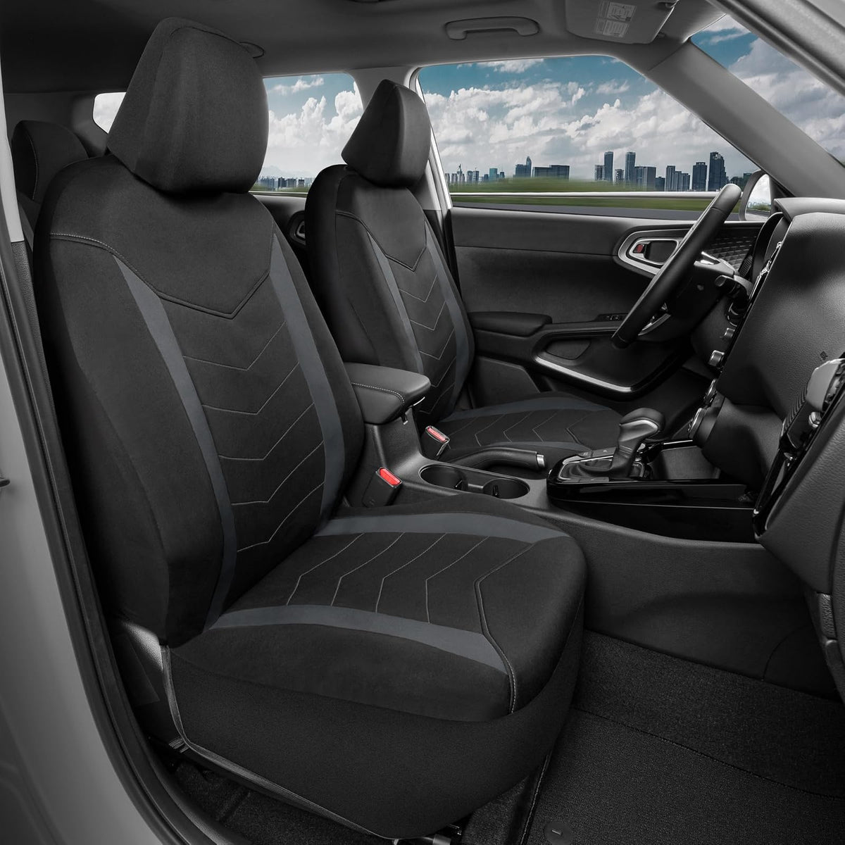 Motor Trend SpillGuard 2 Funda de Asiento para Automóviles y Automóviles Funda de Asiento para Camión – Neopreno Inalámbrico Gris
