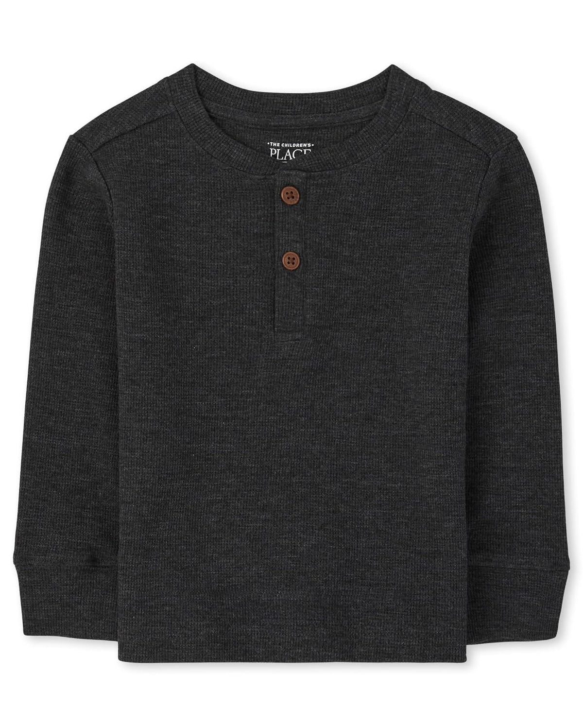 Playera Térmica Henley Manga Larga The Children's Place para Niño - Negro carbón - 3T
