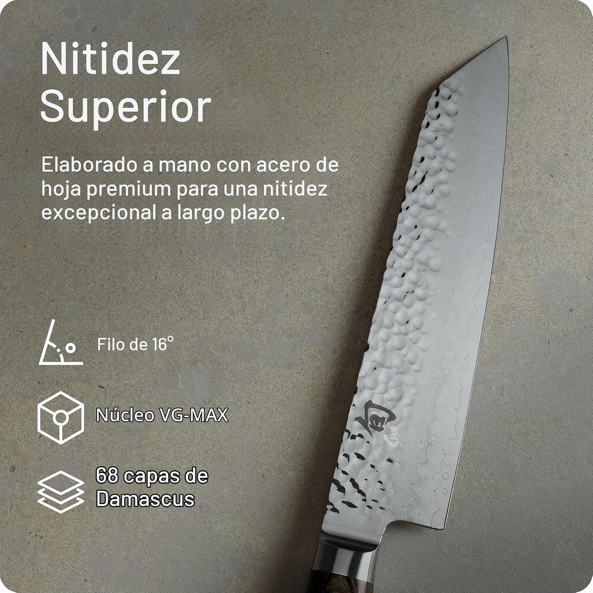 Shun TDM0771 Premier Kiritsuke Knife, 8", Silver