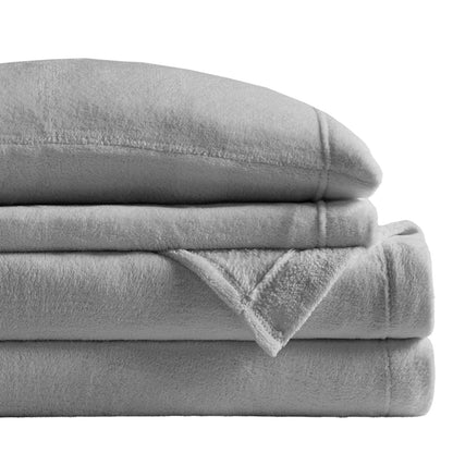 Sleep Philosophy True North Soloft Juego de Sábanas | Gris, individual, 4 piezas, felpa resistente a arrugas, bolsillo profundo 14 pulgadas
