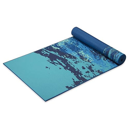 Gaiam - Tapete de yoga de alta calidad, reversible, extra grueso, antideslizante, para ejercicios y ejercicios de fitness, para todo tipo de yoga, pilates y entrenamientos en el piso (68 x 24 x 6 mm