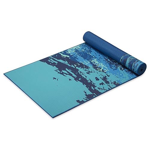 Gaiam - Tapete de yoga de alta calidad, reversible, extra grueso, antideslizante, para ejercicios y ejercicios de fitness, para todo tipo de yoga, pilates y entrenamientos en el piso (68 x 24 x 6 mm