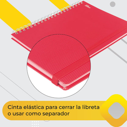 Printaform Libreta Profesional Arcoíris de Pasta Dura, 100 Hojas, Paquete de 6 piezas de Cuadro chico