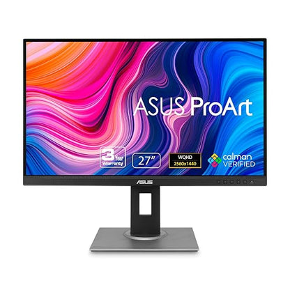 Asus Monitor ProArt 27" PA278QV, WQHD (100% sRGB, IPS, DisplayPort, HDMI, DVI-D, Mini DP, Verificado por Calman, Eye Care, pivote de inclinación, Altura Ajustable)