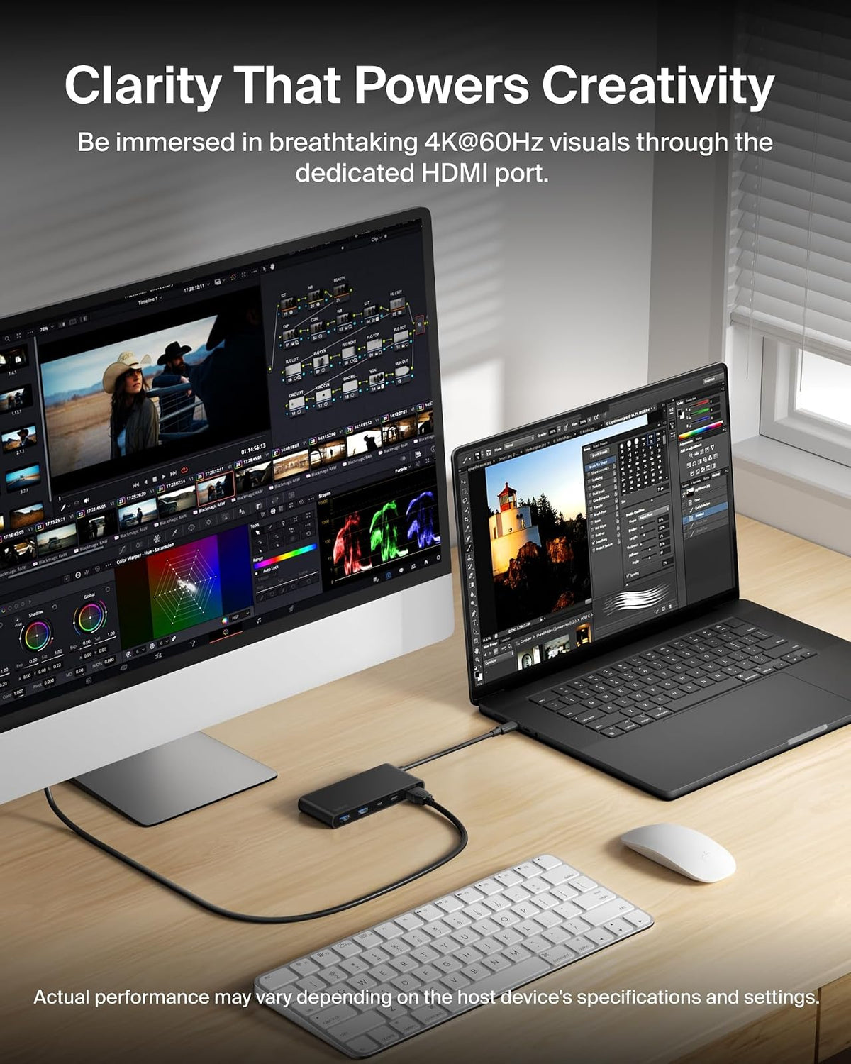 Belkin Hub USB C, concentrador de 7 Puertos con visualización HDMI 4K a 60Hz, SD y MicroSD, Entrega de energía de 100 W, Transferencia de Datos rápida de 5 Gbps, Adaptador multipuerto USB C para