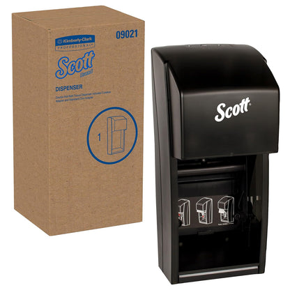 SCOTT Professional - Dispensador de Papel higiénico Vertical estándar (09021), Doble Capacidad, Negro, 6 x 13.6 x 6.6 Pulgadas (cantidad 1)
