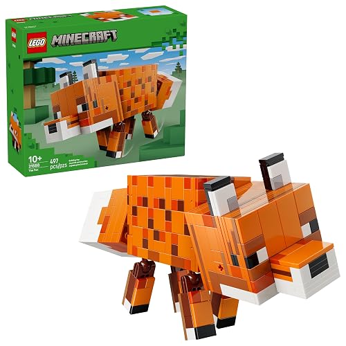 LEGO Minecraft El Zorro – Set de Construcción y Decoración Basado en el Videojuego – Figura de Animal para Niños y Niñas Mayores de 10 Años – Modelo Articulado – 21588