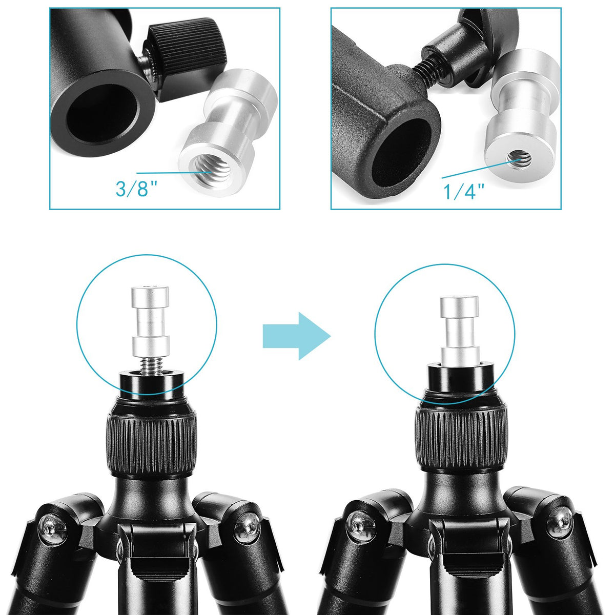 NEEWER 2 Piezas Rótula Giratoria en Forma de E con Soporte de Paraguas para Camra Canon Nikon Pentax Olympus y Otros Flashes, Luz del Estudio, LED Luz