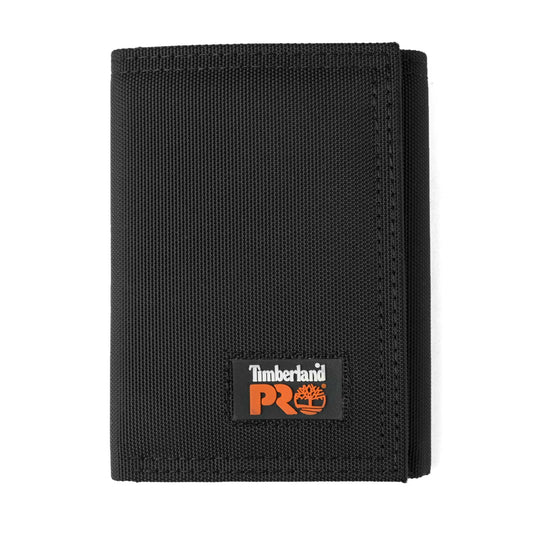 Timberland PRO - Billetera Hombre Cordura con Protección RFID - Negro - 13 Bolsillos - Cierre de Velcro - Triptico - Nailon - Adulto