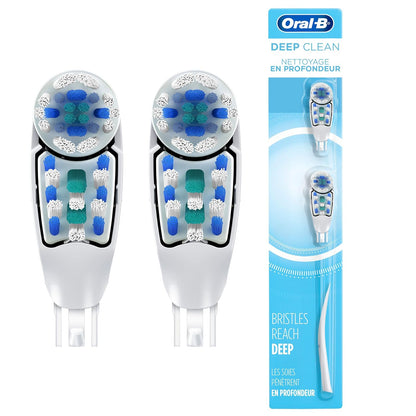 Oral-B Complete Deep Clean Battery Powered Toothbrush Replacement Brush Heads, 2ct