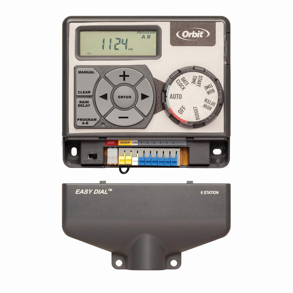 Orbit 28966 driver de aspersor para interiores de 6 estaciones Easy Dial