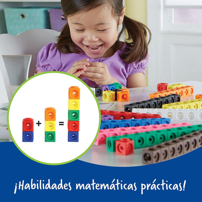 Learning Resources MathLink Cubes, Set de 100 | Cubos Interconectables para Niños, Cubos para Contar, Material Didáctico de Matemáticas, Material para Maestros