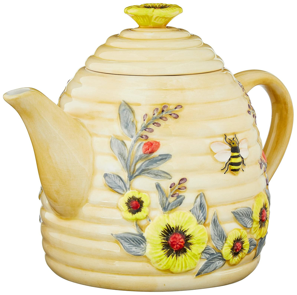 Bee Sweet 32 oz. 3-D Beehive Tetera de cerámica, multicolor
