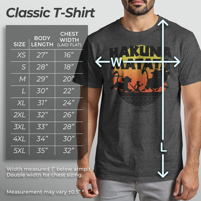 Disney Camiseta gráfica Lion King Gang Hakuna Matata Sunset Camisa para para Hombre