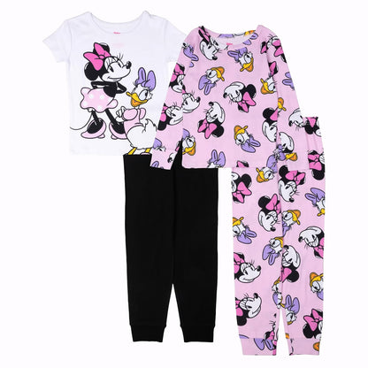 Disney Pijama de 4 Piezas para Niña - 4 Años - Minnie y Daisy
