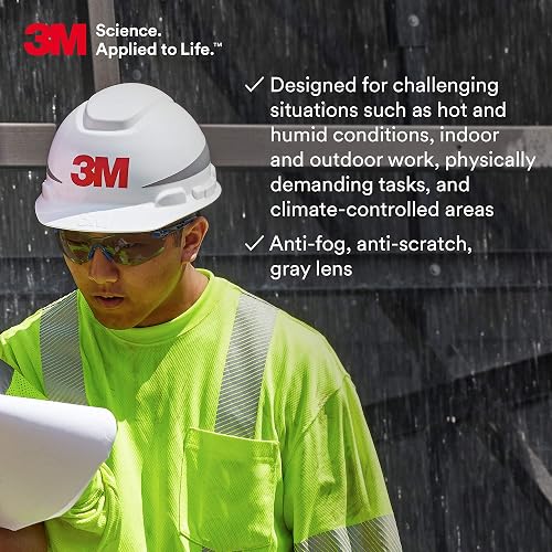 3M Solus 1000 Series - Lentes protectores con revestimiento antivaho Scotchgard, Negro/Azul, Una talla