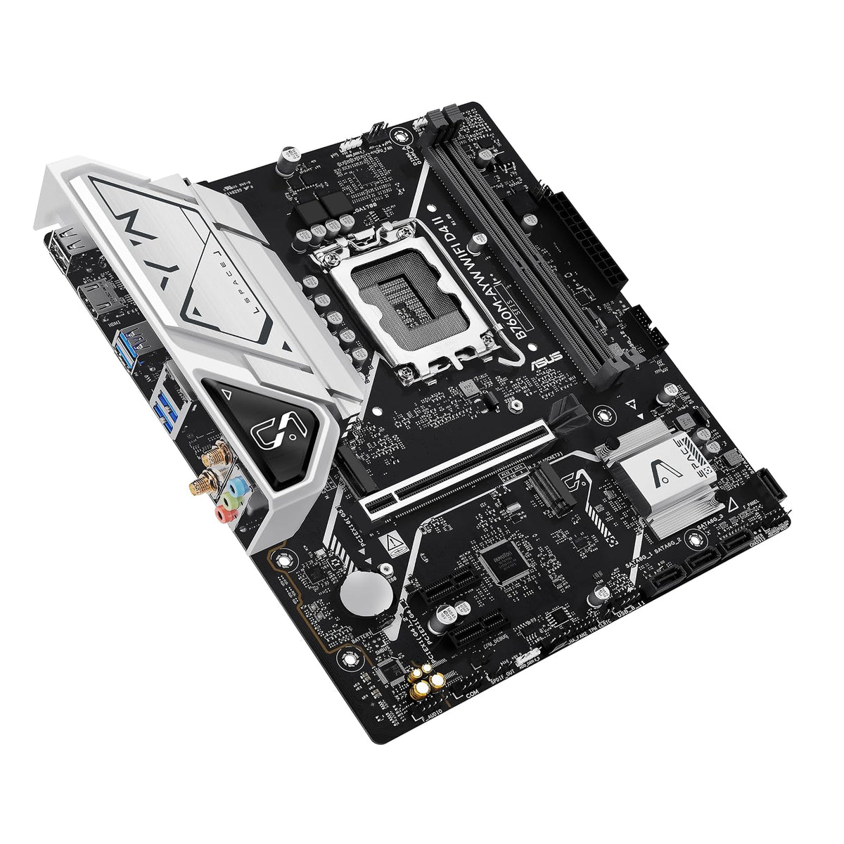 ASUS B760M-AYW WiFi D4 II Placa Base microATX Intel B760 LGA 1700 | Compatibilidad PCIe 5.0 x16, dos ranuras M.2, DDR4, Realtek 2.5Gb Ethernet, Wi-Fi 6, HDMI, USB frontal 5Gbps