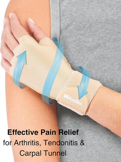 MUELLER - Guantes de compresión de medicina deportiva para hombres y mujeres, soporte para aliviar el dolor de manos y muñecas, ideal para túnel carpiano, artritis, se adapta a derecha o izquierda