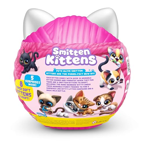 Pets Alive Smitten Kittens (Bonnie) de Zuru, Surprise Kitten Ghitten Plush, Plushies Ultra Soft, Pets Interactive Toy, 10 Sonidos, Cat Pet Aldel para niños y niñas