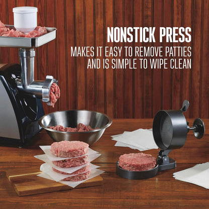 Weston - Prensa para hamburguesas, Sencillo con eyector de torta, Gris, 5.5"x8"x5", 1