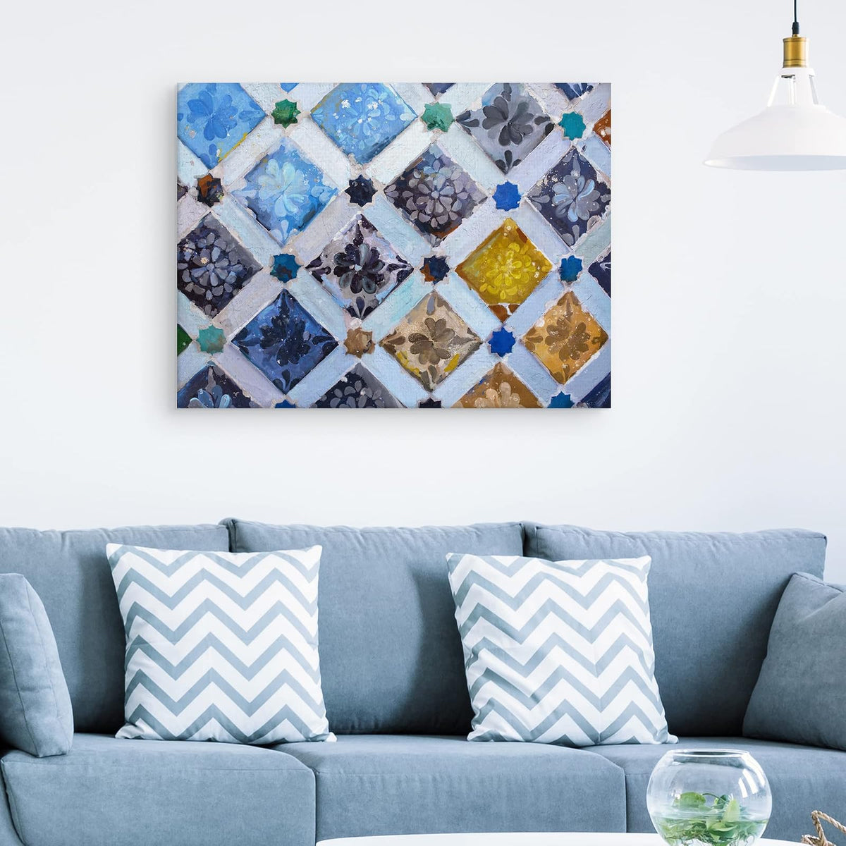 Fine Art Tj - Cuadro Decorativo - Azulejos españoles - Decoracion de Pared, canvas, cuadros, lienzo, impresión, decoracion de interiores, cuadros para sala, arte, enbellecido, hogar.