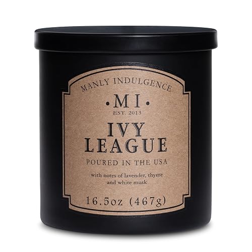 Manly Indulgence Ivy League - Velas perfumadas para hombres, 16 onzas, vela del día del padre, 60 horas, velas perfumadas para el hogar, fabricadas en los Estados Unidos