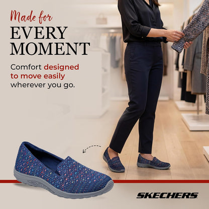 Skechers Reggae Fest - Wicker - Zapatilla sin Cierre de Punto diseñado Twin Gore (Willows) Mocasín Plano para Mujer