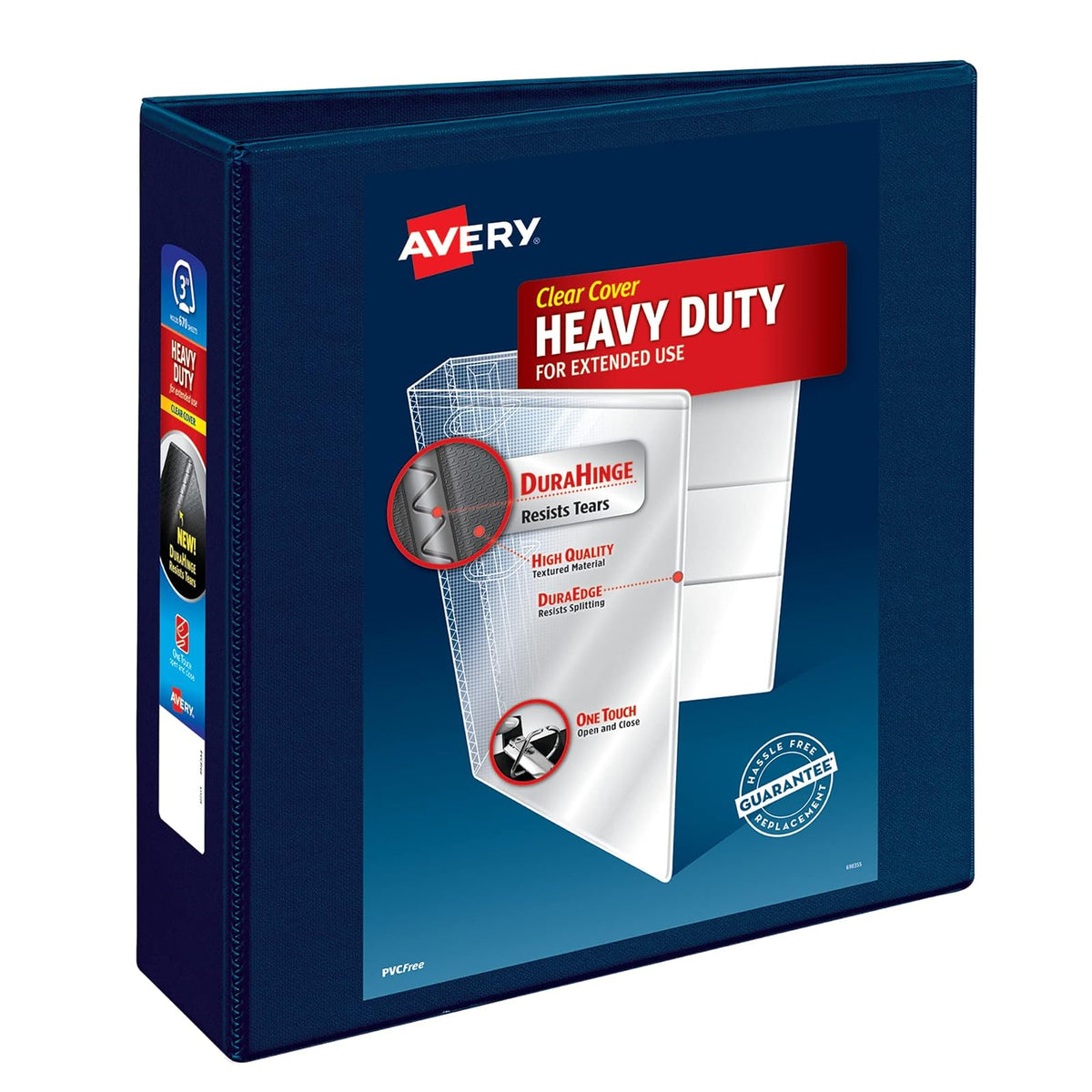 Avery Heavy-Duty EZD, cartapacio con anillo de cierre de un solo toque (EZD) - Azul marino - 7,62 cm