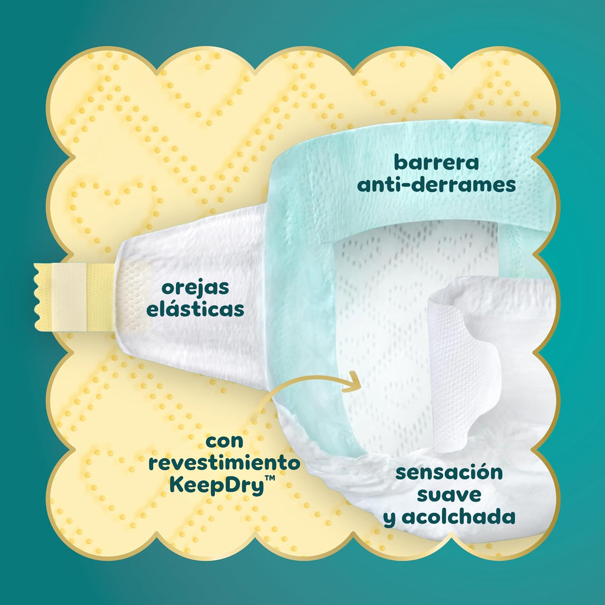 PAMPERS Swaddlers Pañales Desechables Unisex Etapa 5, 58 Uds, Bebé +12 Kg