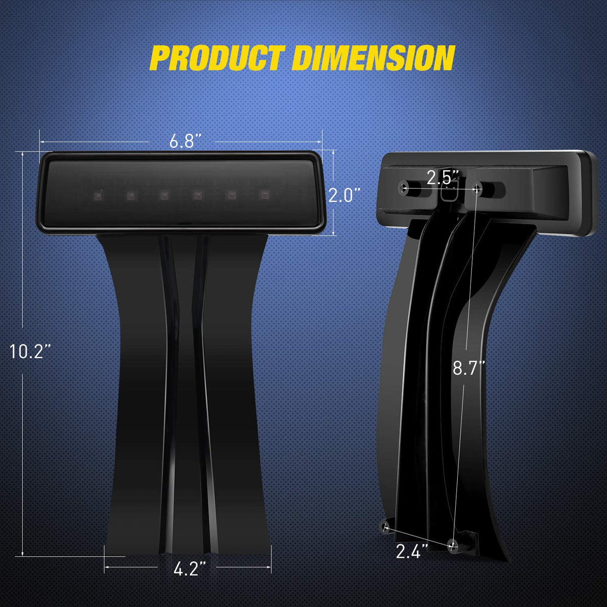 Nilight Tercera Luz de Freno LED de Montaje Alto TL-30, Lente Ahumada, para Jeep Wrangler JK 2007-2018