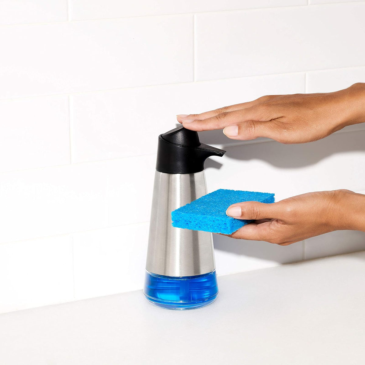 Oxo 1068659 sink baskets trays Stainless steel, Stainless steel, 228.6 + OXO Easy Press Stainless Steel Soap Dispenser