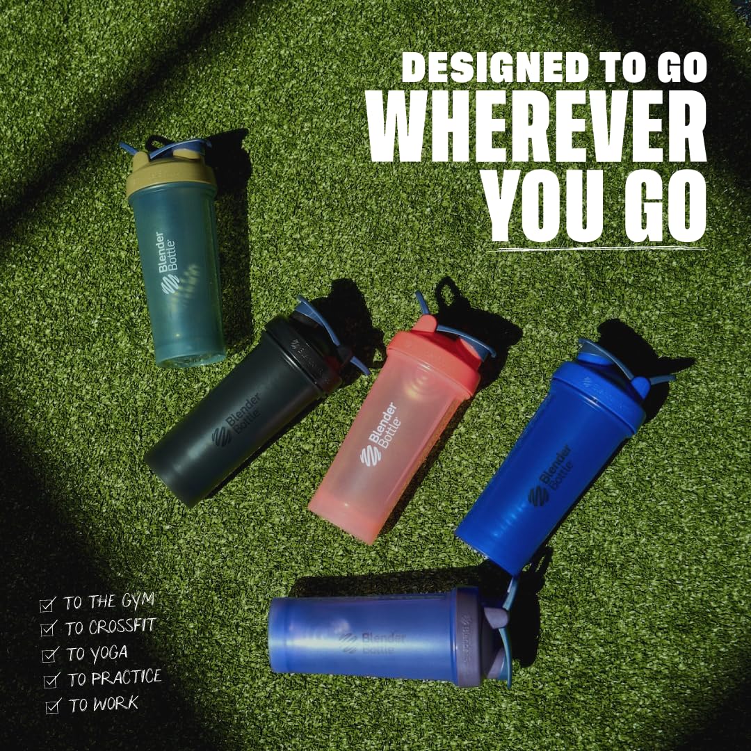BlenderBottle Classic V2 Botella mezcladora perfecta para batidos de proteínas y preentrenamiento, 28 onzas, color azul océano