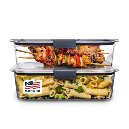 Rubbermaid Brilliance Recipientes de Almacenamiento con Tapa Transparentes - Transparente - 2-Pack (9.6 Cups) - Contenedor