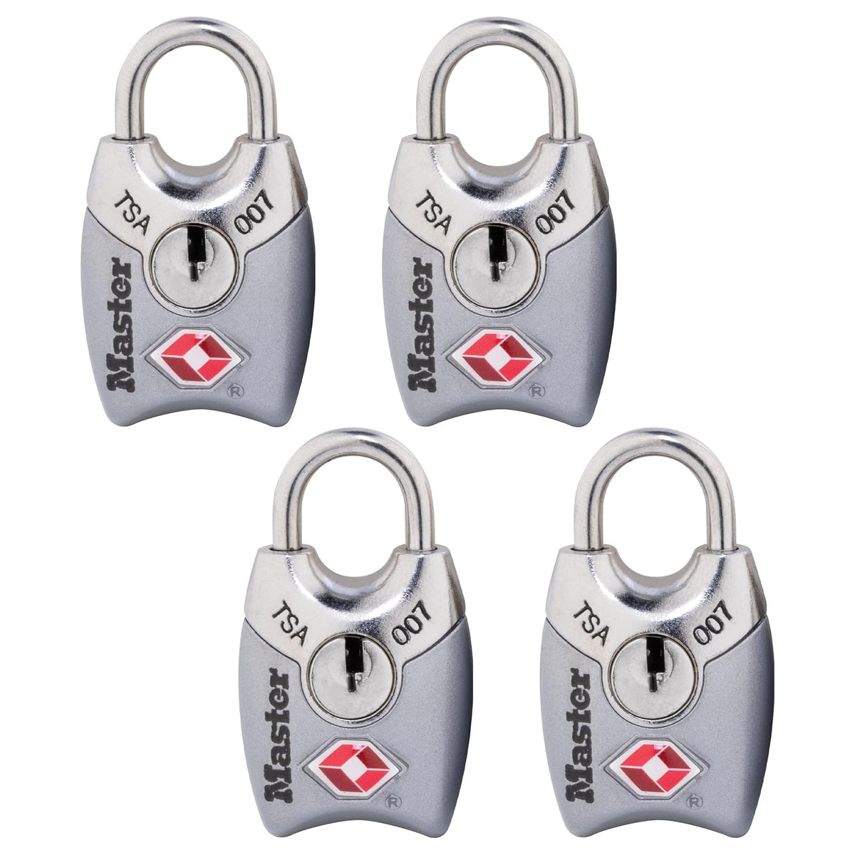 Master Lock 4689T Candados para Equipaje de 25 mm - Paquete de 4 - Cerradura de equipaje