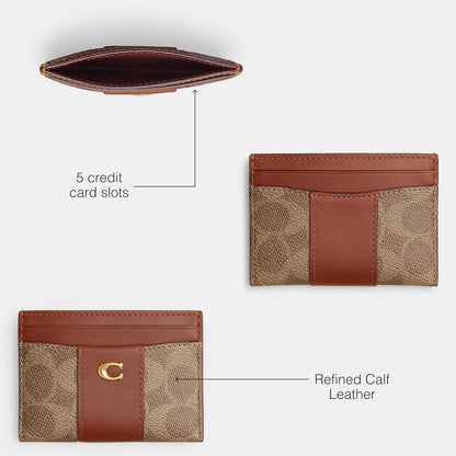 Coach Essential - Estuche para tarjetas, B4/CARAMELLO TAN, One Size