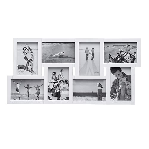 Malden International Designs - Marco de fotos (8 x 4 x 6 cm), diseño de puzle, color blanco