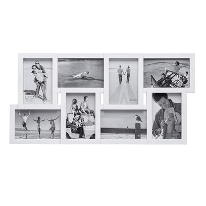 Malden International Designs - Marco de fotos (8 x 4 x 6 cm), diseño de puzle, color blanco