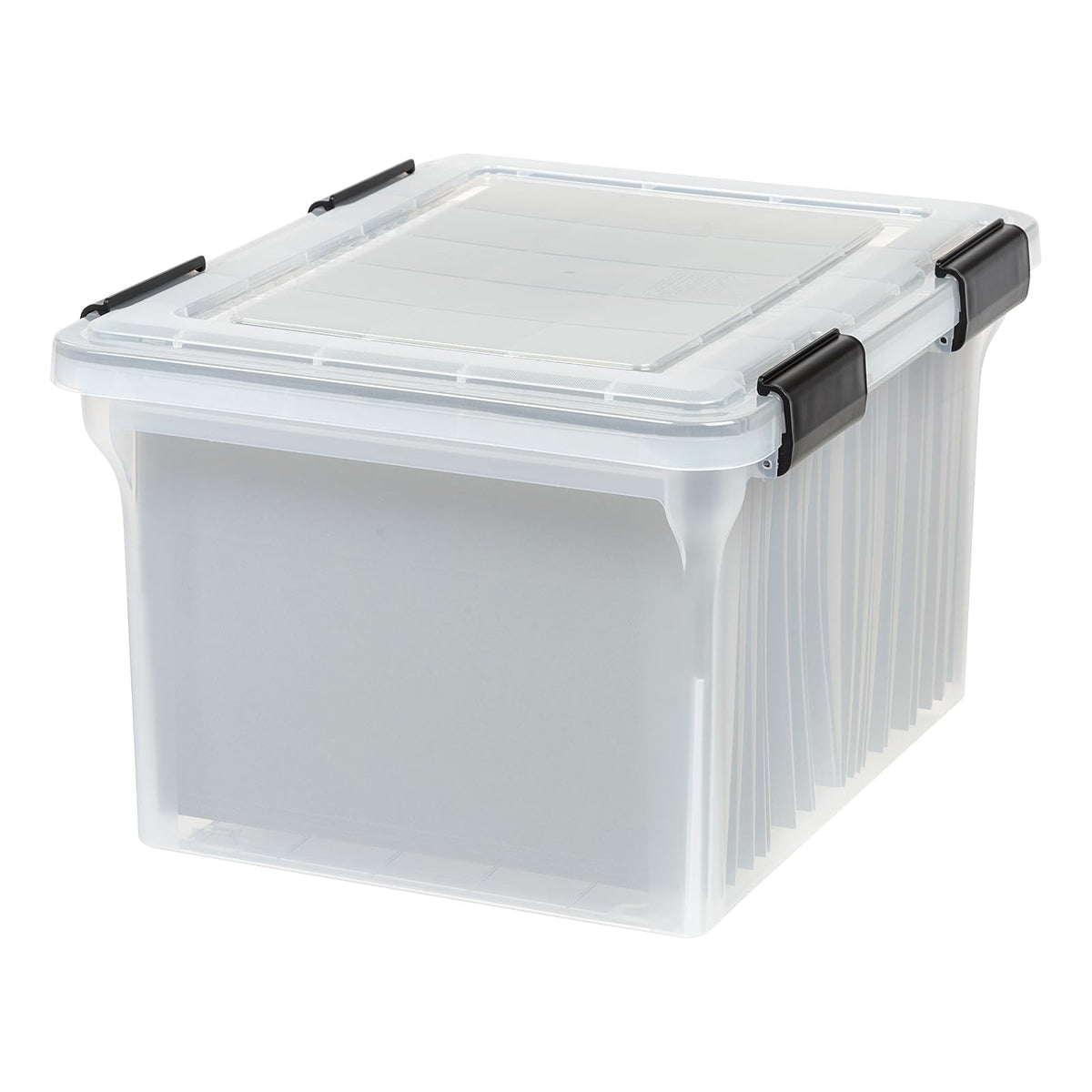 IRIS USA Caja Organizadora de Archivos WeatherPro con Broches, Resistente al Agua - 1 unidad