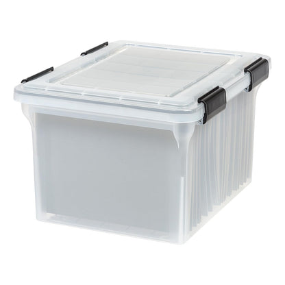IRIS USA Caja Organizadora de Archivos WeatherPro con Broches, Resistente al Agua - 1 unidad