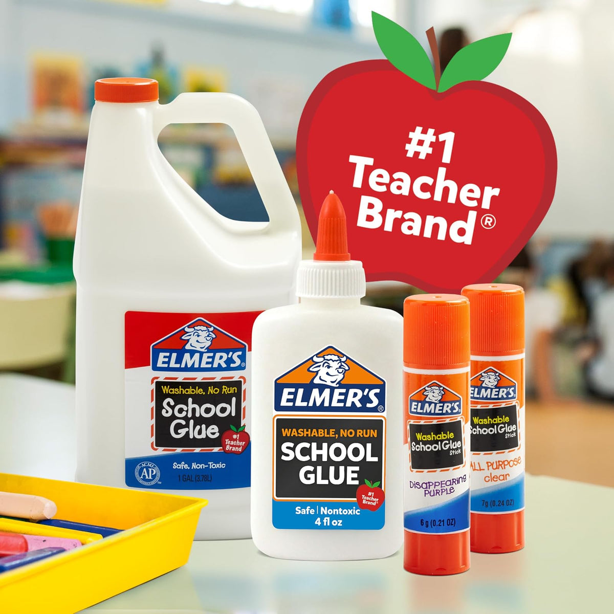 Elmer's Pegamento Escolar Líquido Blanco Lavable 4 oz (12 Unidades)
