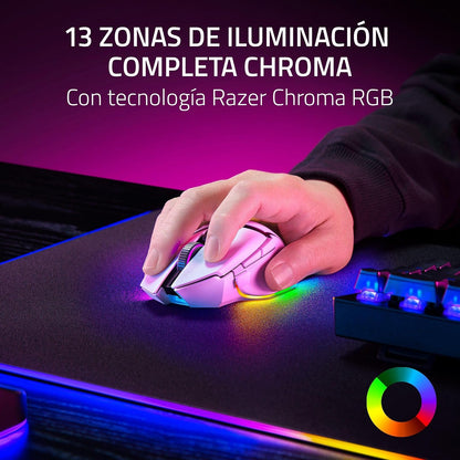 Razer Basilisk V3 Pro 35K Ratón inalámbrico para Juegos: Rueda de inclinación HyperScroll - Sensor óptico de 35K dpi Gen 2-13 Controles Personalizables - RGB - interruptores ópticos Gen 3 - Blanco