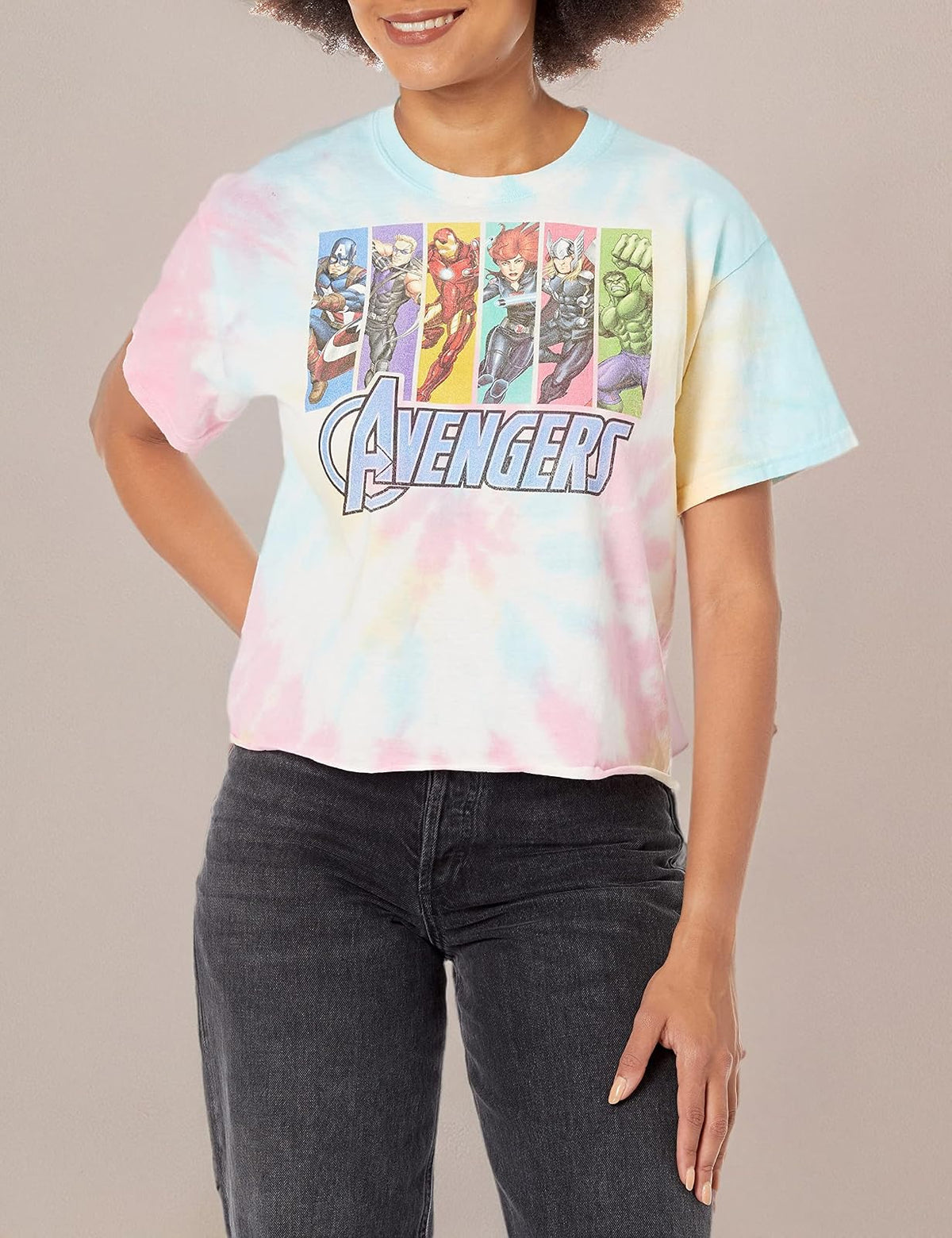Marvel Universe Avengers Unite - Camiseta de Manga Corta para Mujer Camiseta para Mujer