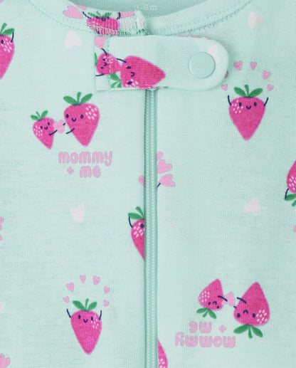 The Children's Place Pijama de una Pieza para bebés y niñas pequeñas, 100% algodón, con Cremallera Frontal, con pies Mamelucos para bebés y niños pequeños para Bebé-Niñas