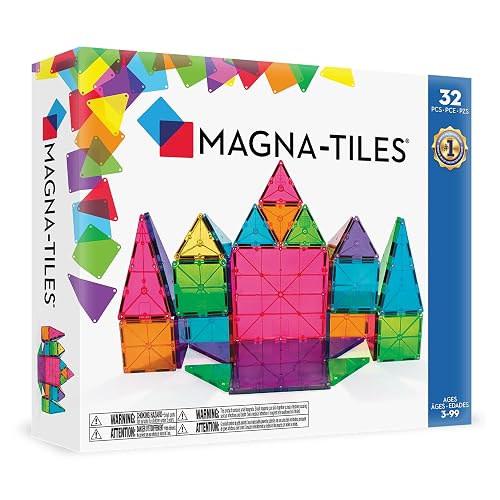 Magna-Tiles Clear Color 3D Figuras Magneticas 32 piezas Set Valtech 02132