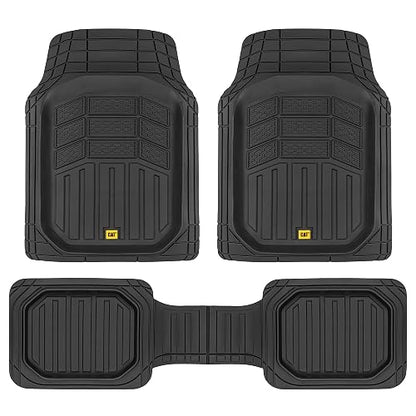 Cat Alfombrillas de Goma CAMT-9013 para Auto, Todo Clima, Negro, 3 Piezas