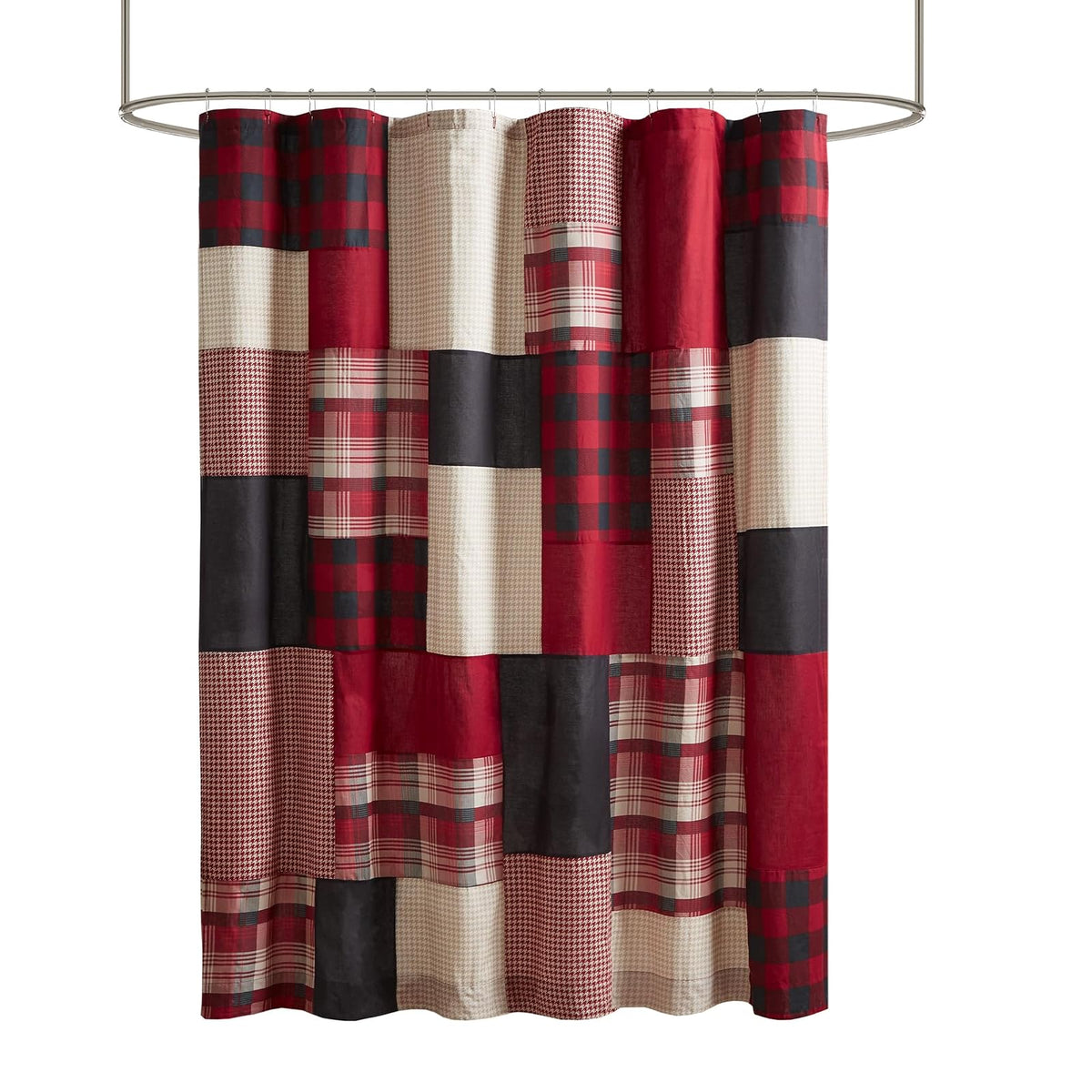 Woolrich Sunset - Cortina de Ducha de algodón para baño, 72 x 72 Pulgadas, Color Rojo
